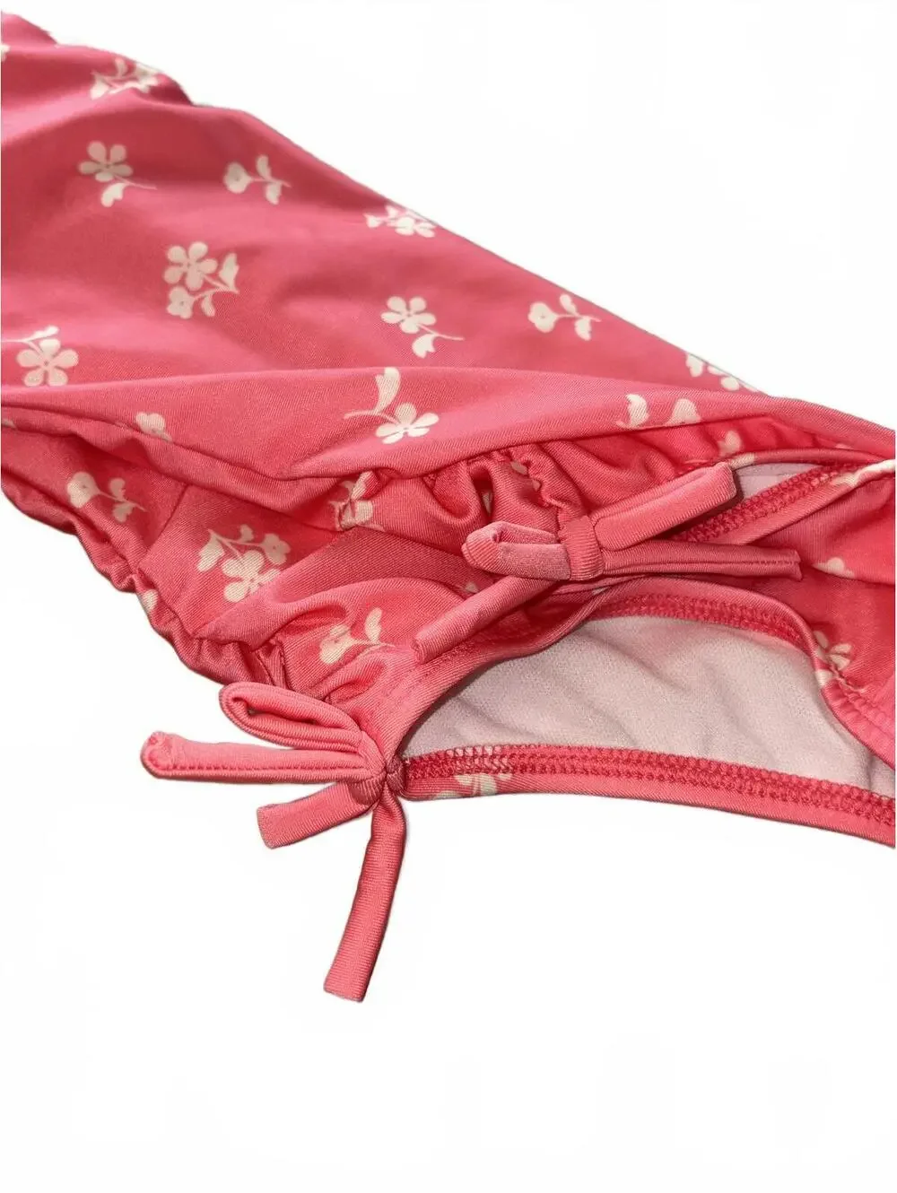 NEW! Cat & Jack Girls' 4T Coral Pink Floral Long Sleeve Swim Suit